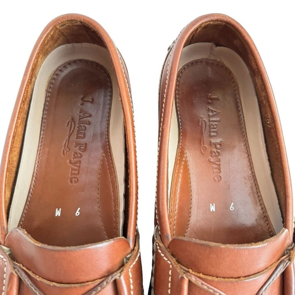 J. ALLAN PAYNE Tan Leather Tassel Loafers Men\'s Size 9 M Casual Shoes Moc Toe